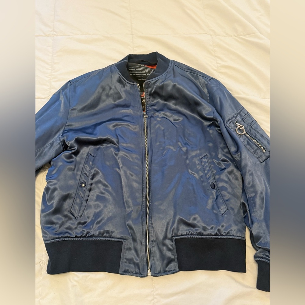 Rag & Bone Bomber Blue Satin